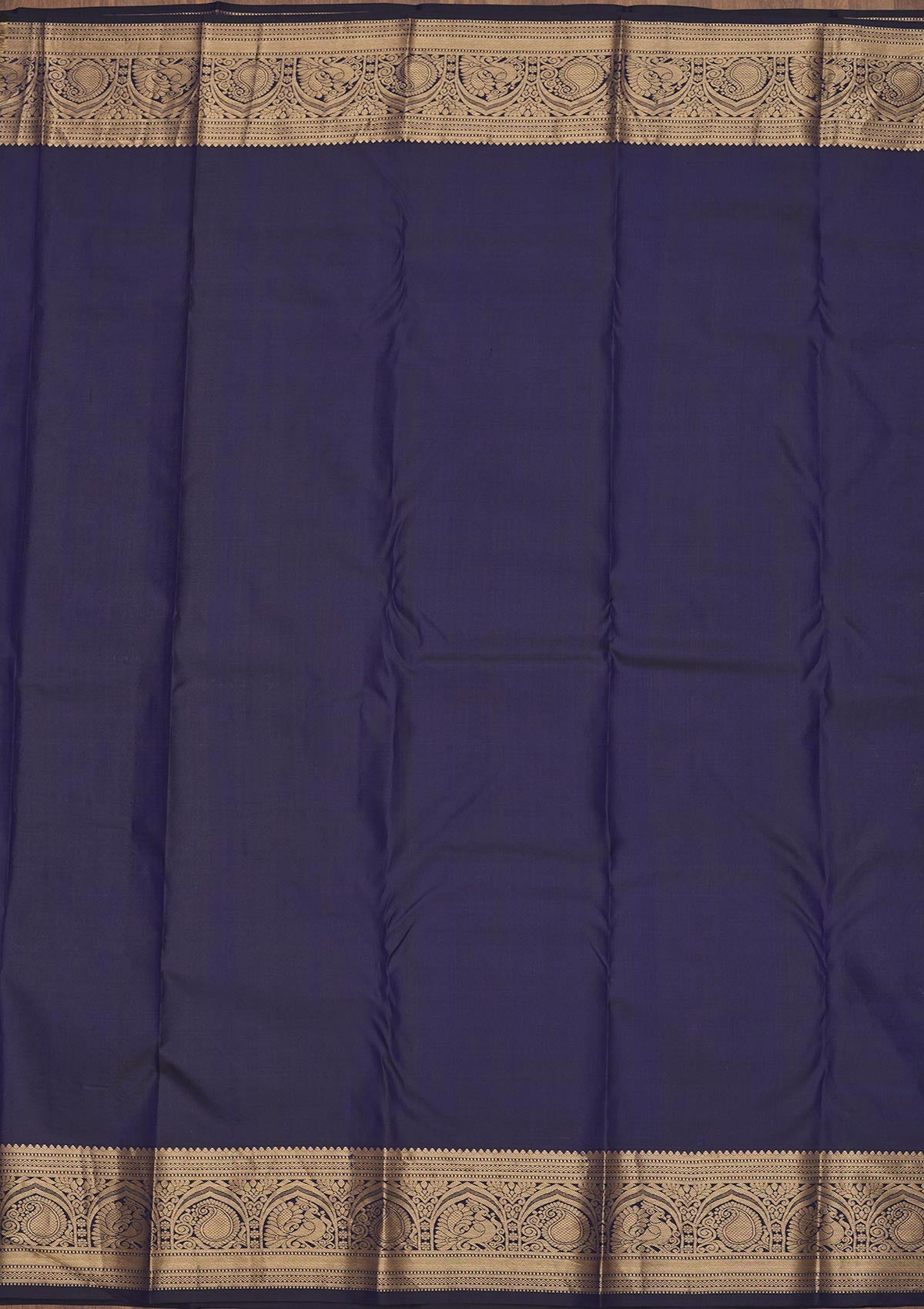 Navy Blue Zariwork Pure Silk Saree-Koskii