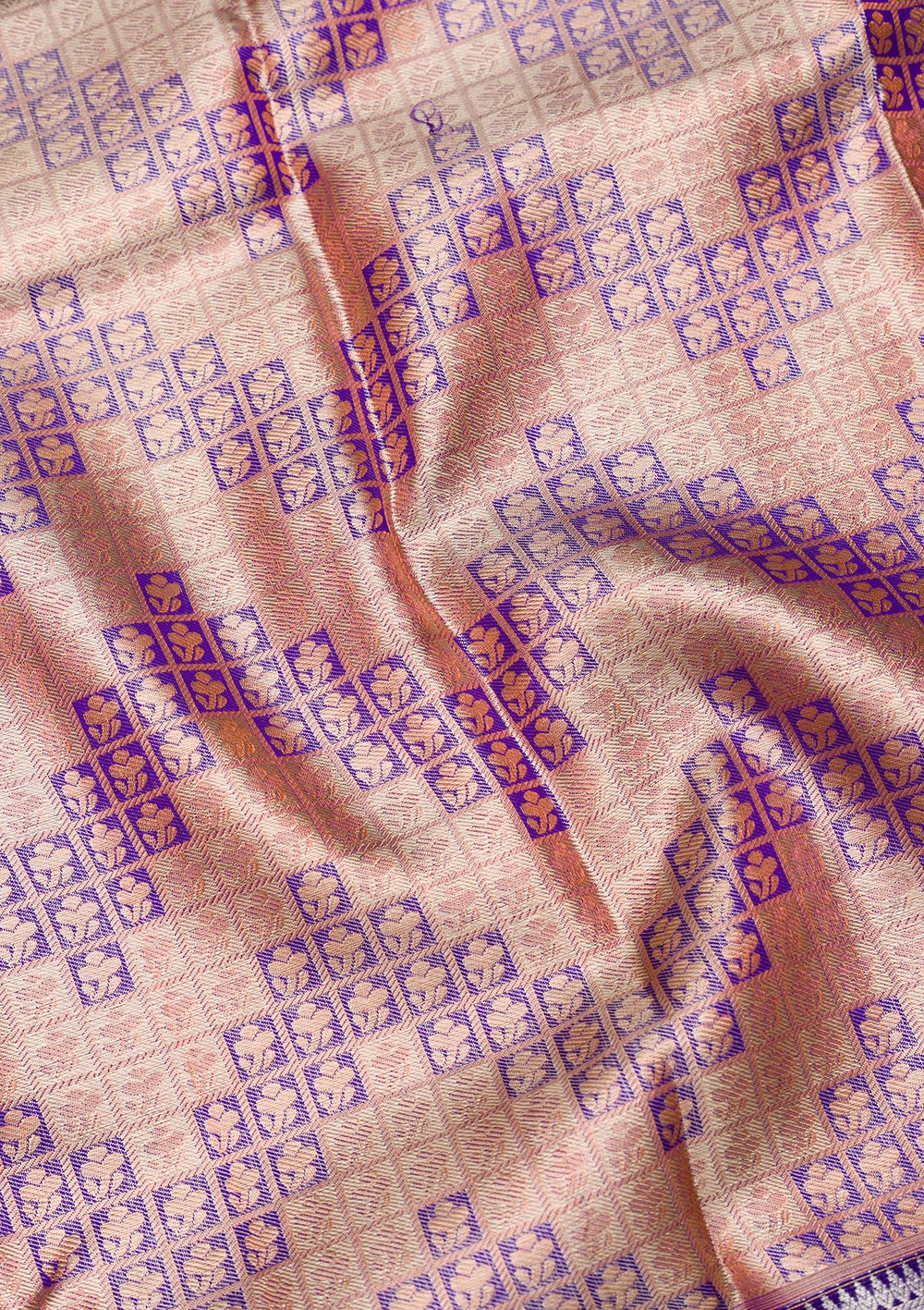 Navy Blue Zariwork Pure Silk Saree-Koskii