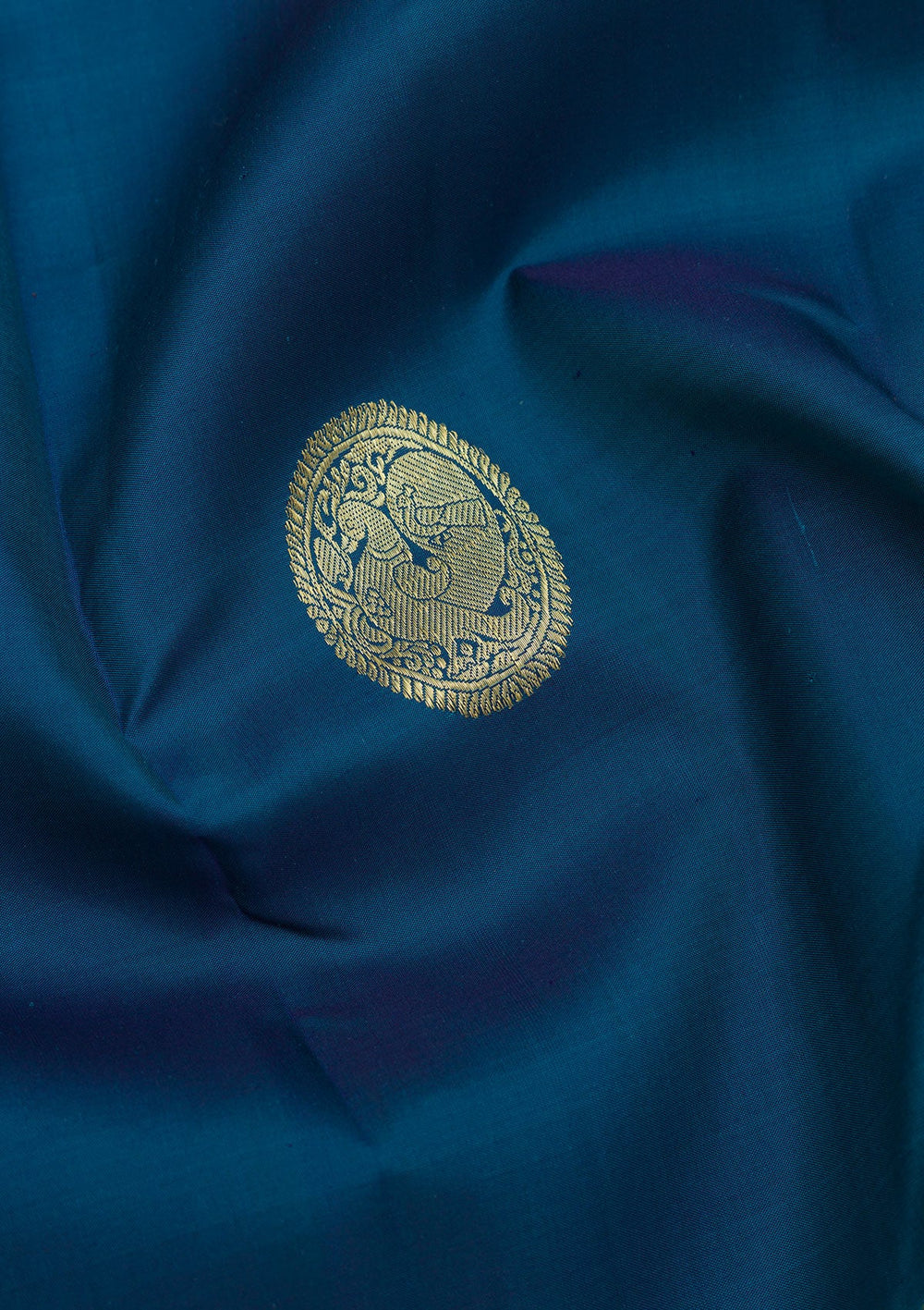Navy Blue Zariwork Pure Silk Saree-Koskii