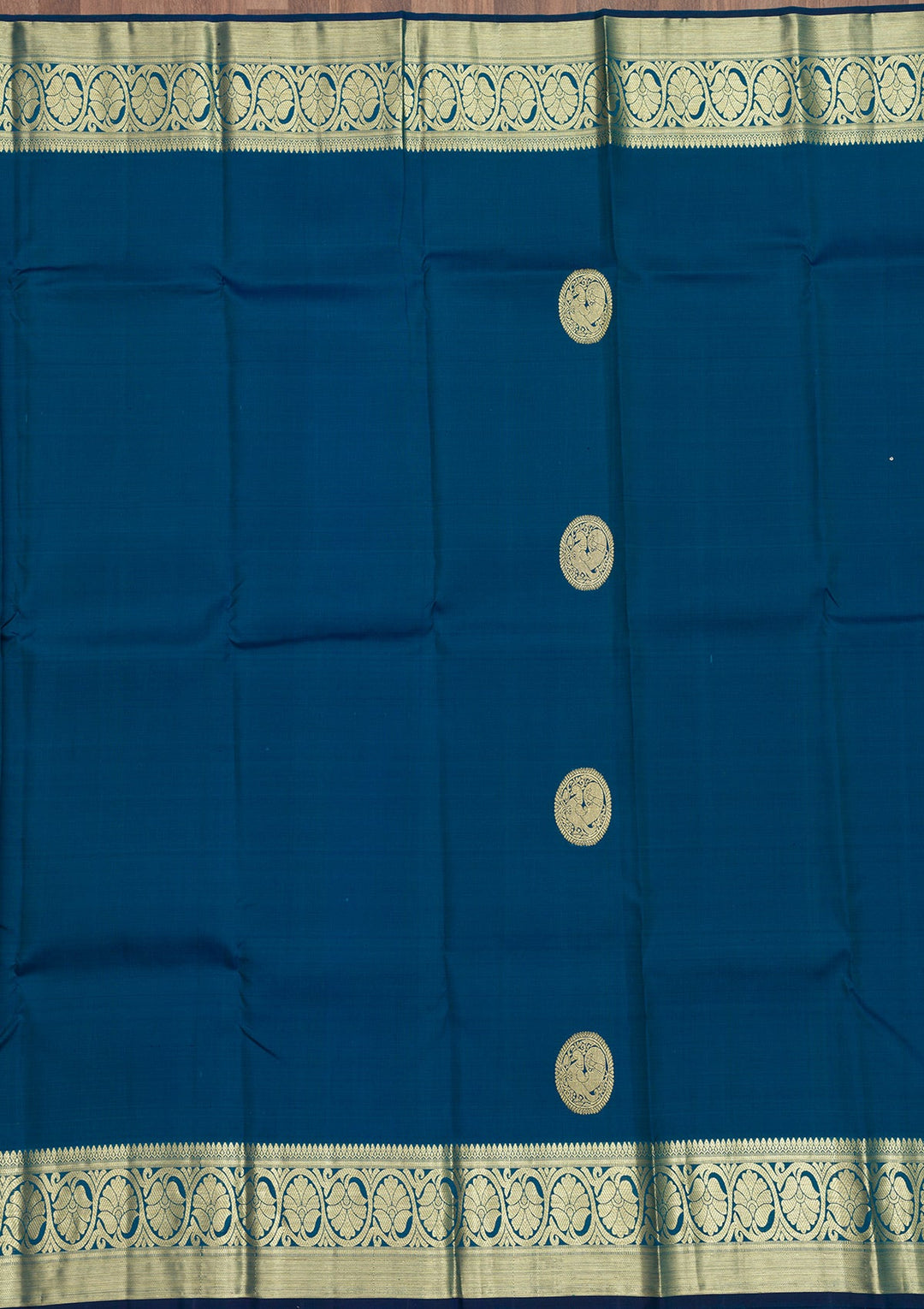 Navy Blue Zariwork Pure Silk Saree-Koskii