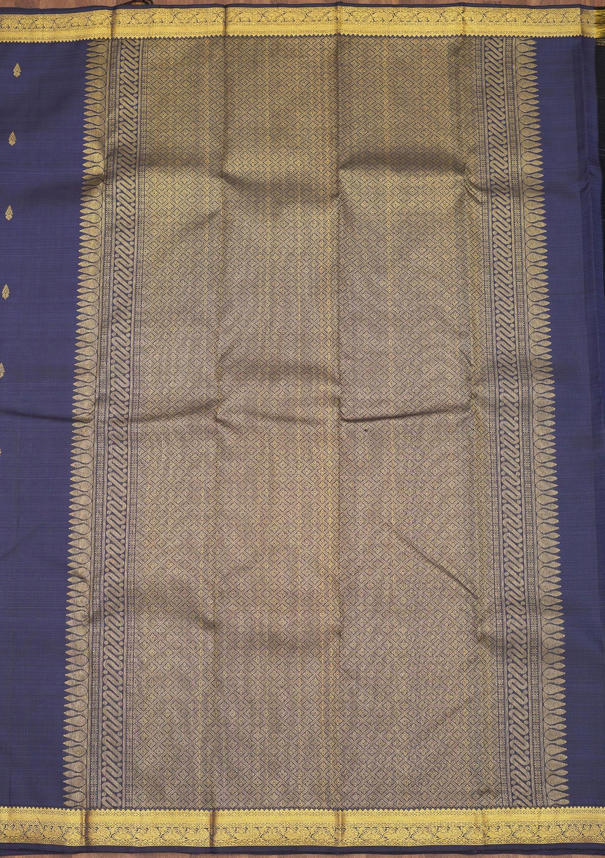 Navy Blue Zariwork Pure Silk Saree