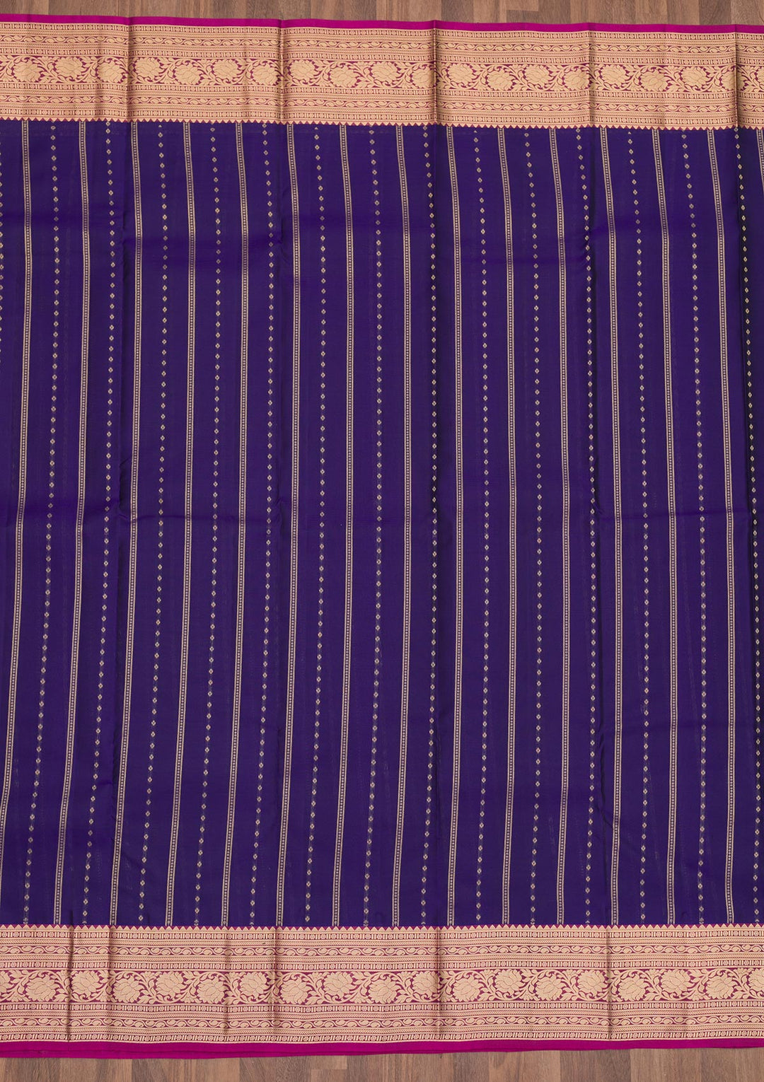 Navy Blue Zariwork Pure Silk Saree-Koskii