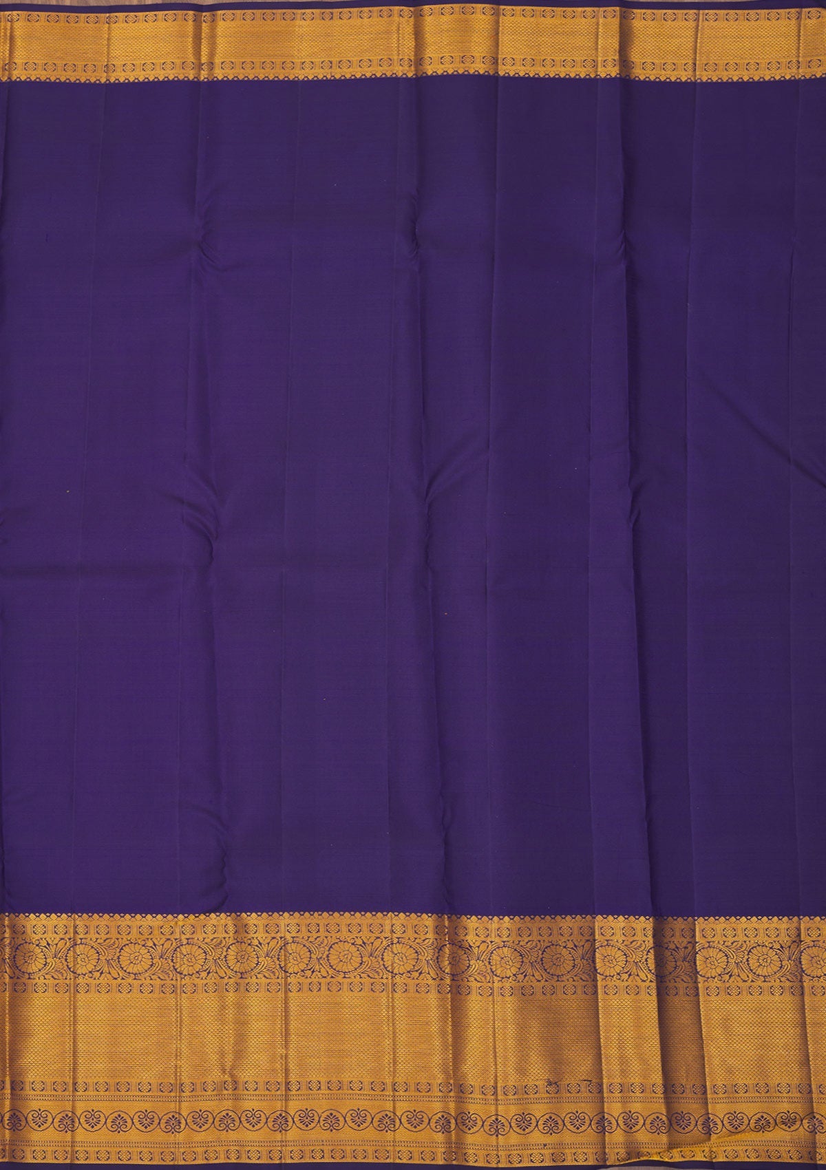 Navy Blue Zariwork Pure Silk Saree-Koskii