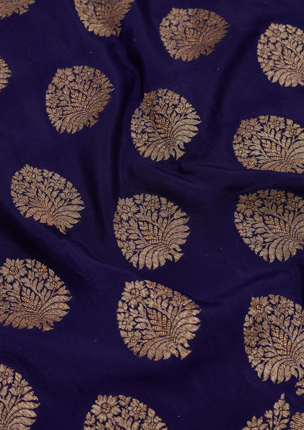 Navy Blue Zariwork Pure Silk Saree-Koskii