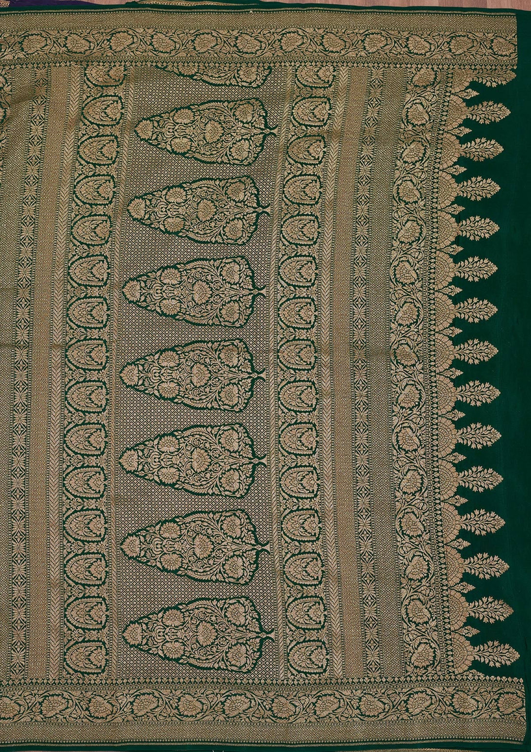 Navy Blue Zariwork Pure Silk Saree-Koskii