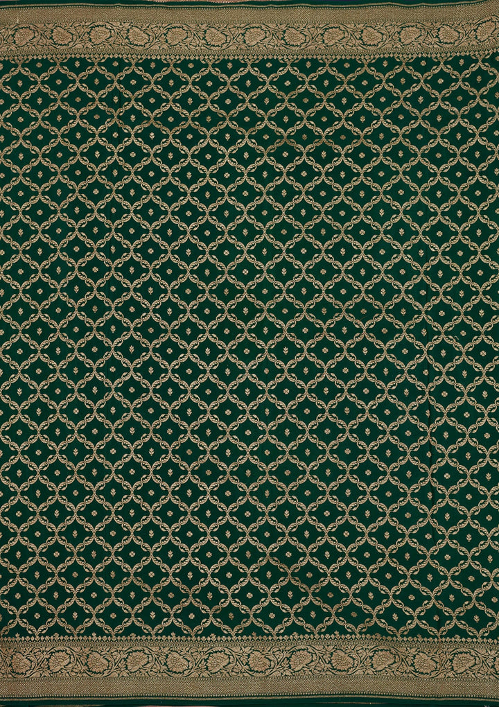 Navy Blue Zariwork Pure Silk Saree-Koskii