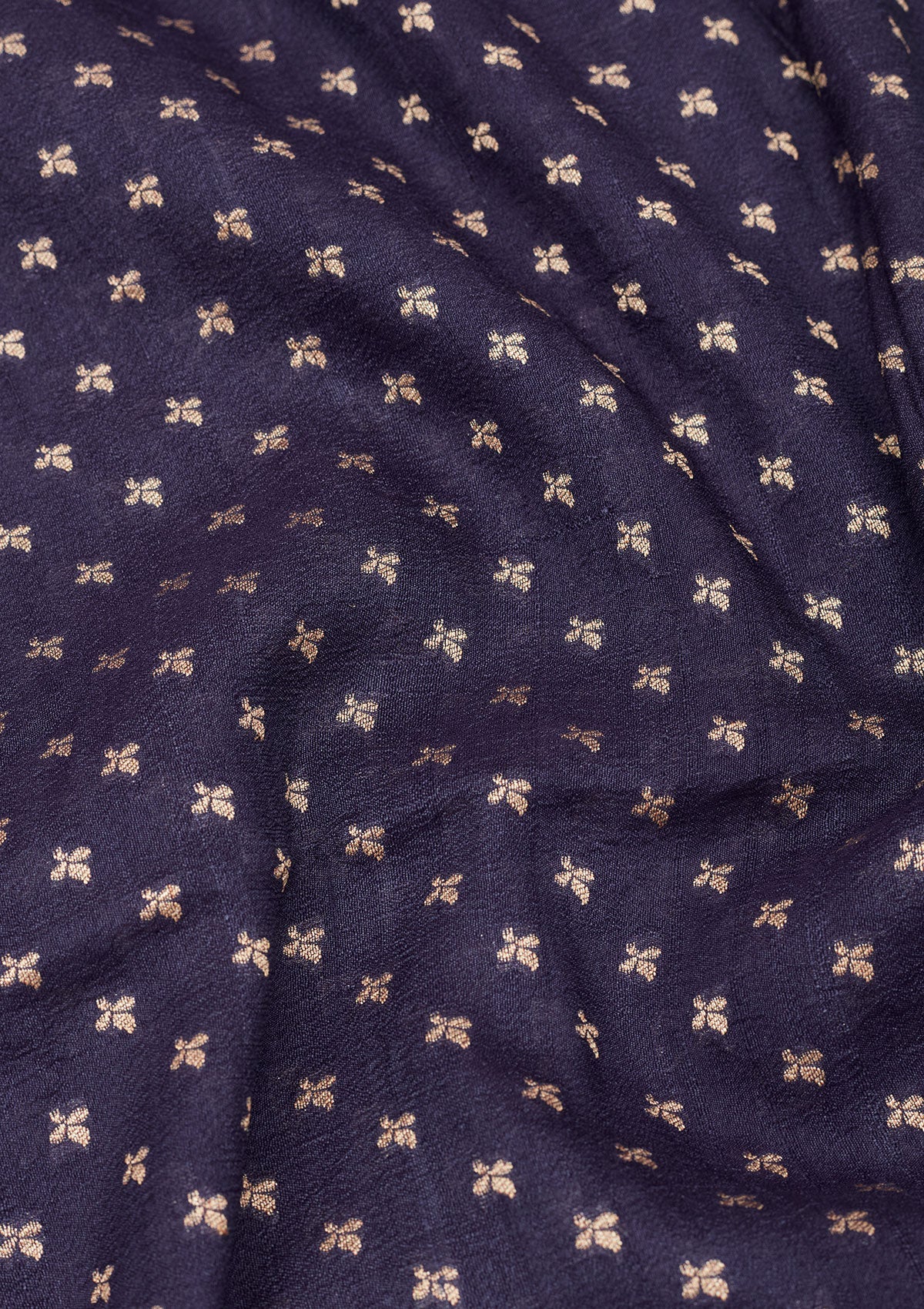 Navy Blue Zariwork Pure Silk Saree-Koskii