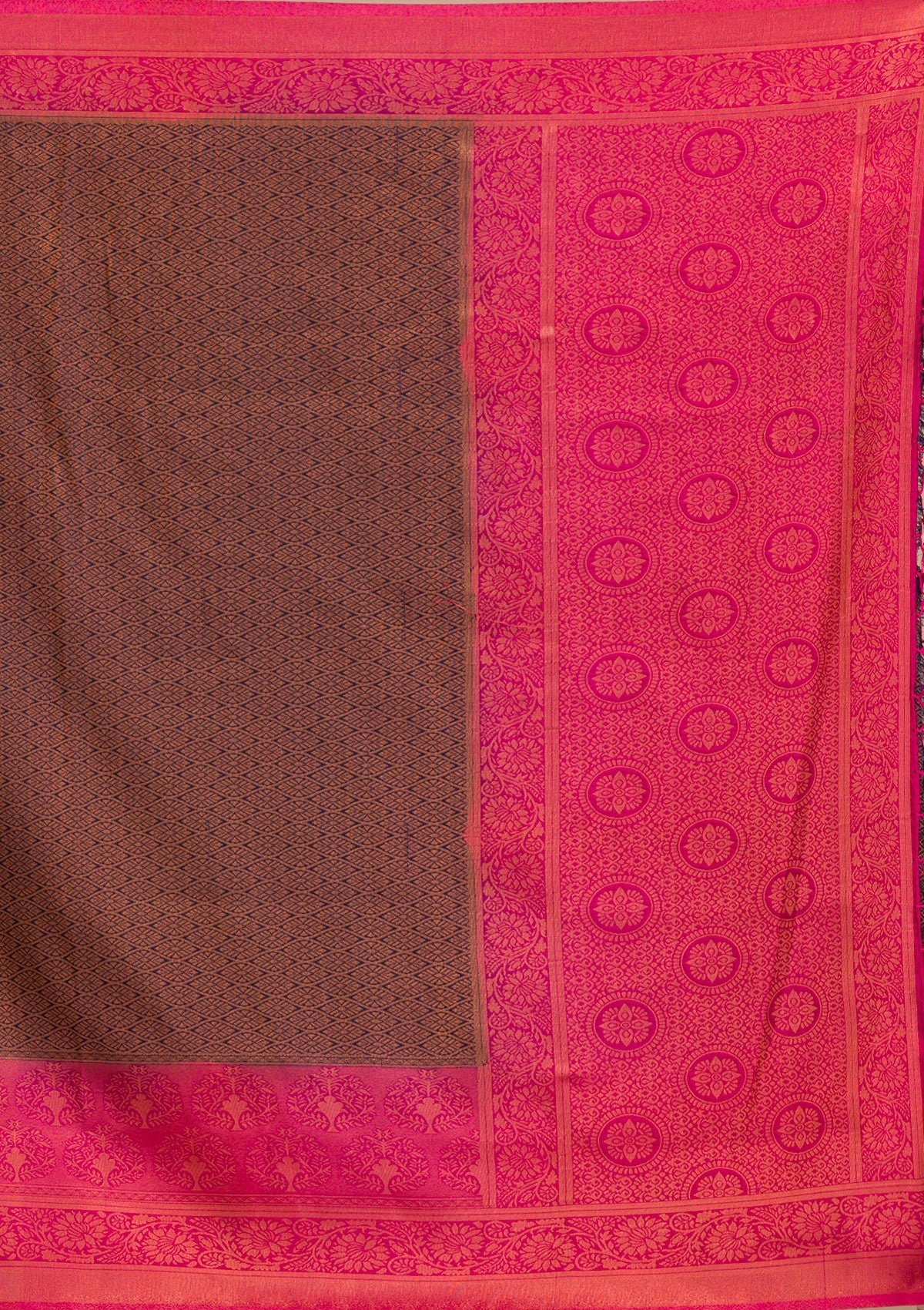 Navy Blue Zariwork Soft Silk Saree-Koskii