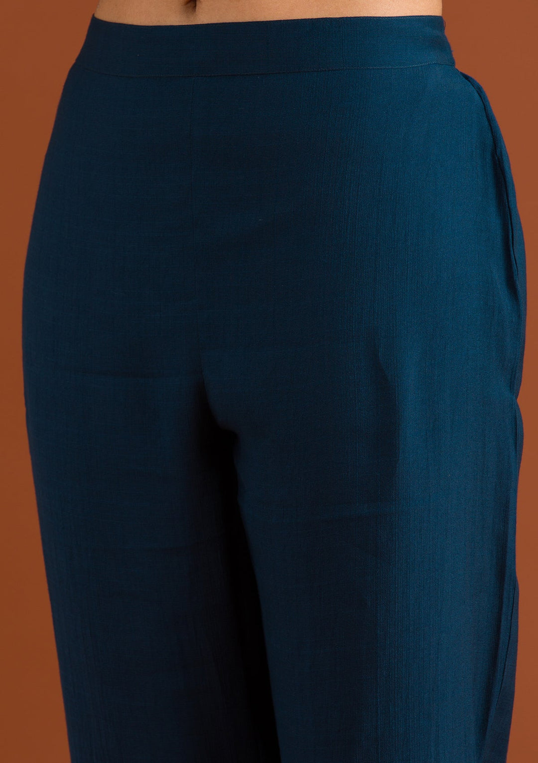 Navy Blue Zariwork Tissue Readymade Salwar Suit-Koskii