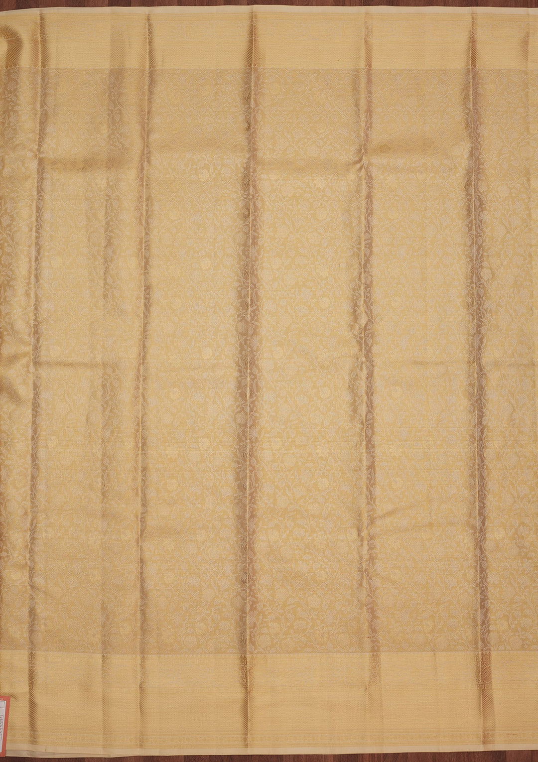 Off White Zariwork Pure Silk Saree-Koskii