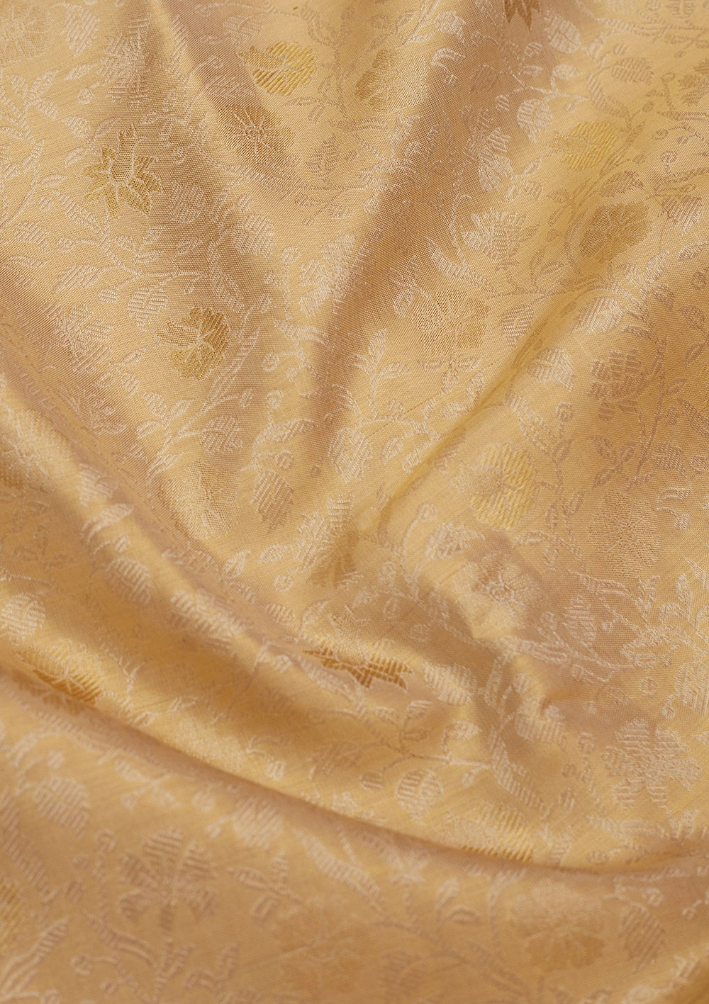 Off White Zariwork Pure Silk Saree-Koskii