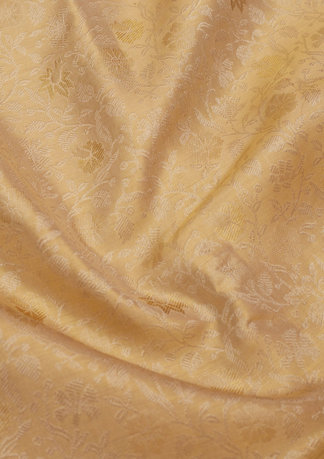 Off White Zariwork Pure Silk Saree-Koskii