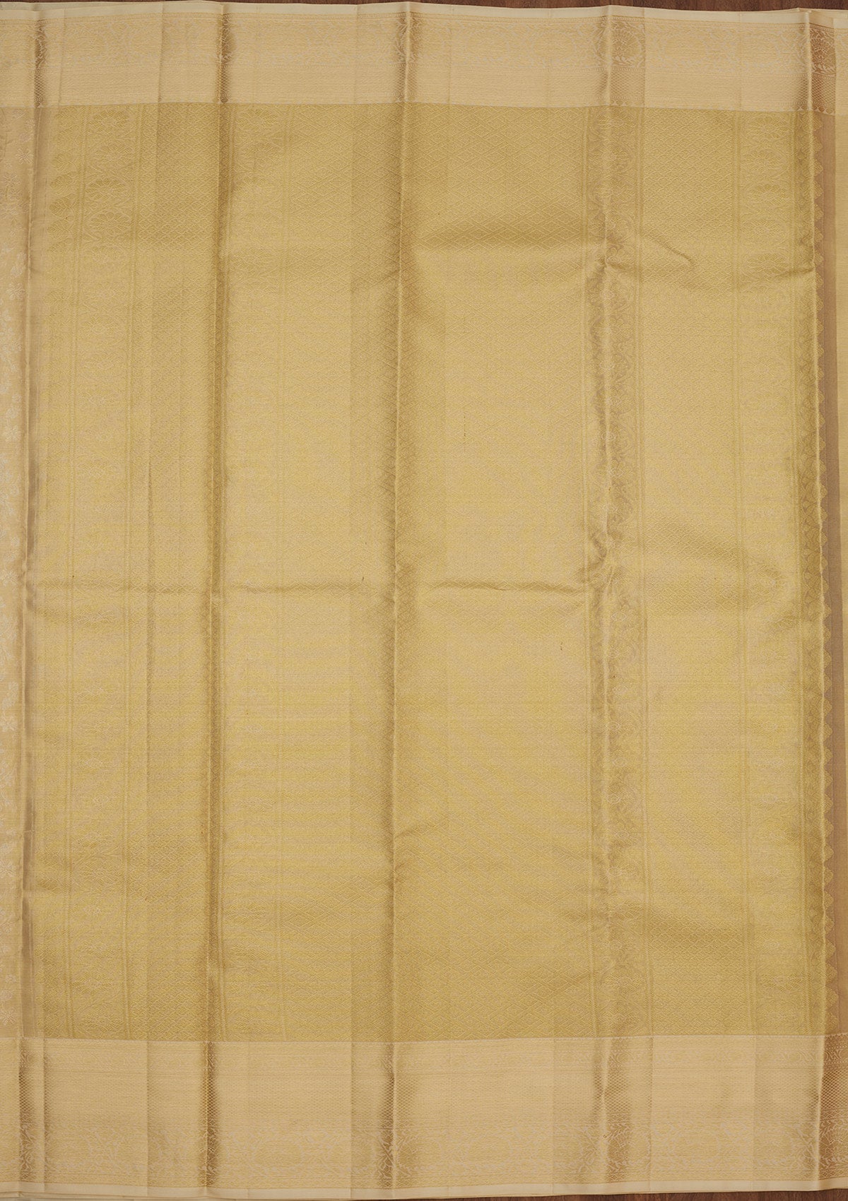 Off White Zariwork Pure Silk Saree-Koskii