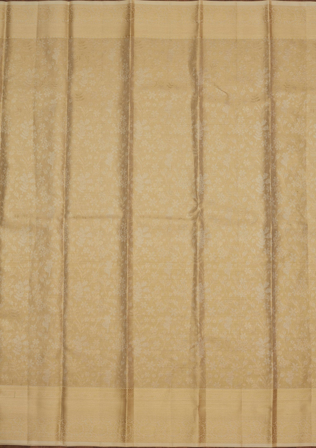 Off White Zariwork Pure Silk Saree-Koskii