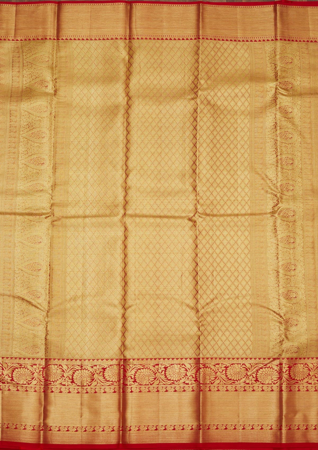 Off White Zariwork Pure Silk Saree-Koskii