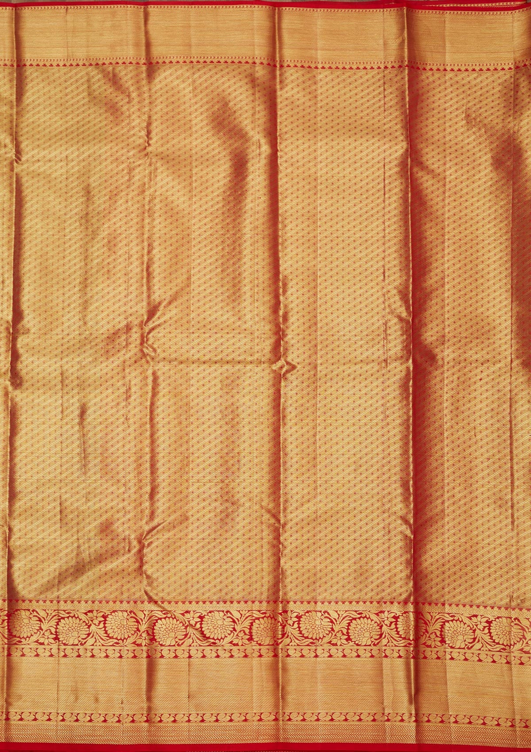 Off White Zariwork Pure Silk Saree-Koskii