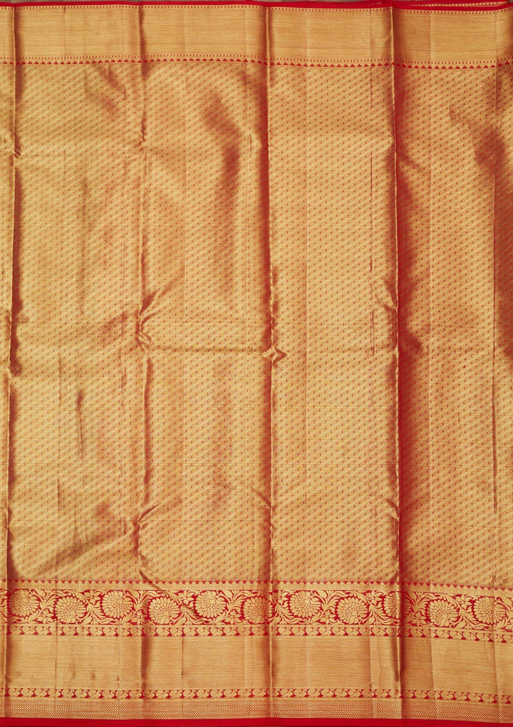 Off White Zariwork Pure Silk Saree-Koskii