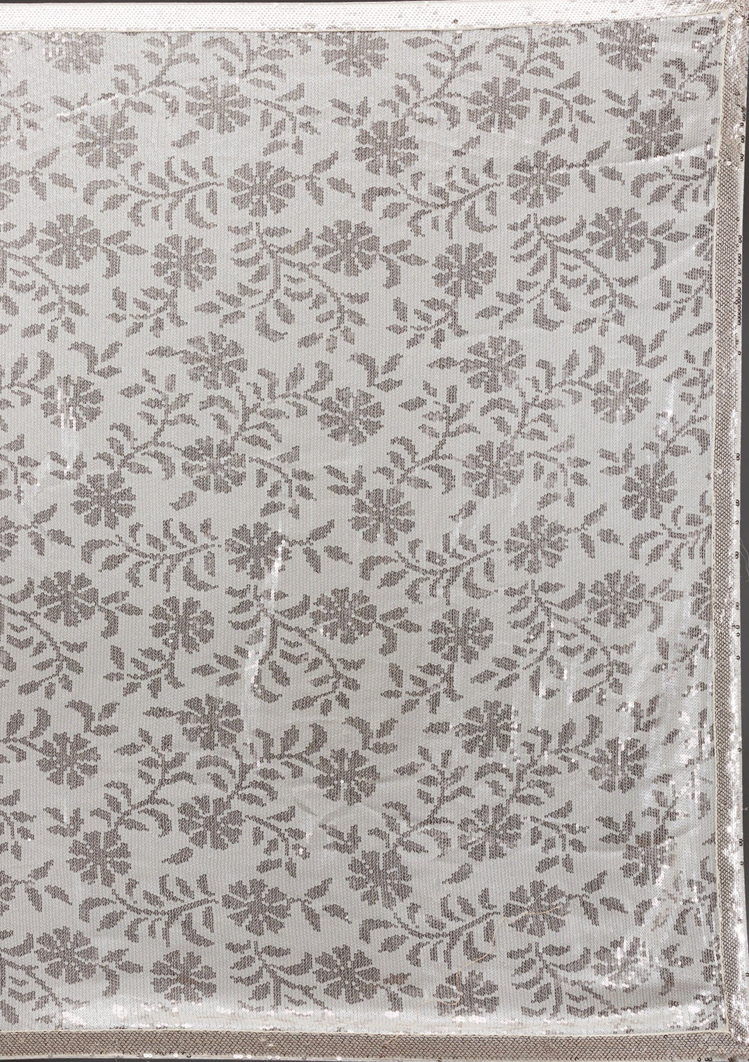 Off White Sequins Georgette Saree-Koskii