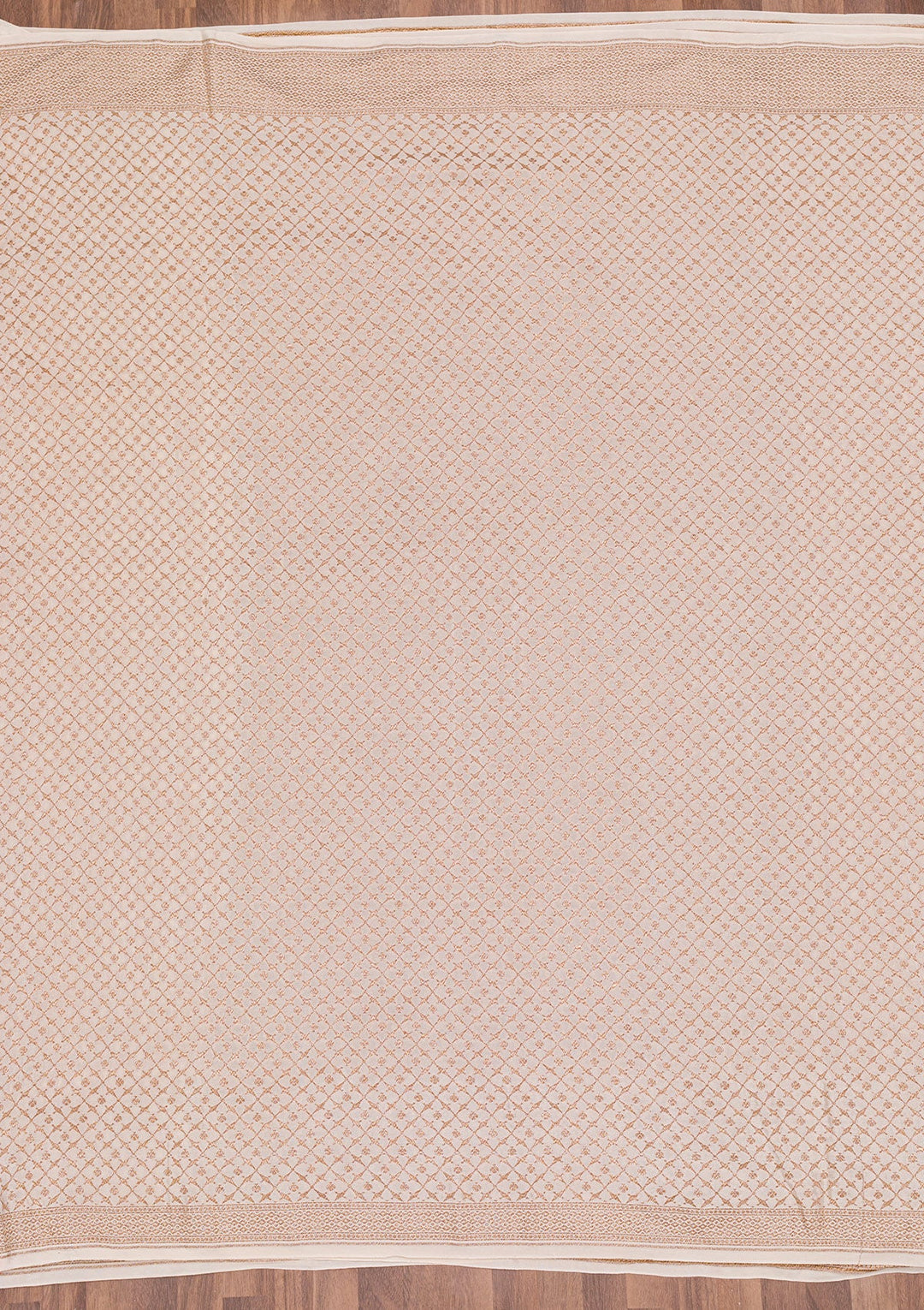 Off White Zariwork Banarasi Saree-Koskii