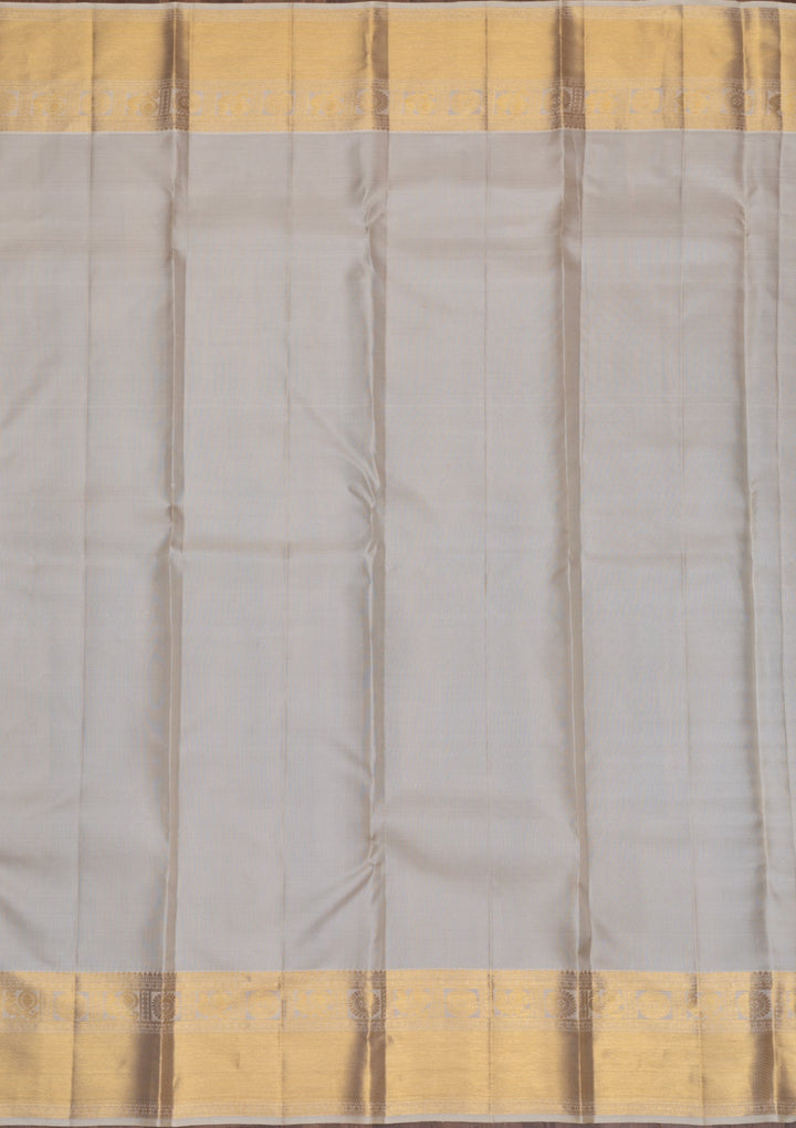 Off White Gold Zariwork Pure Silk Saree - Koskii