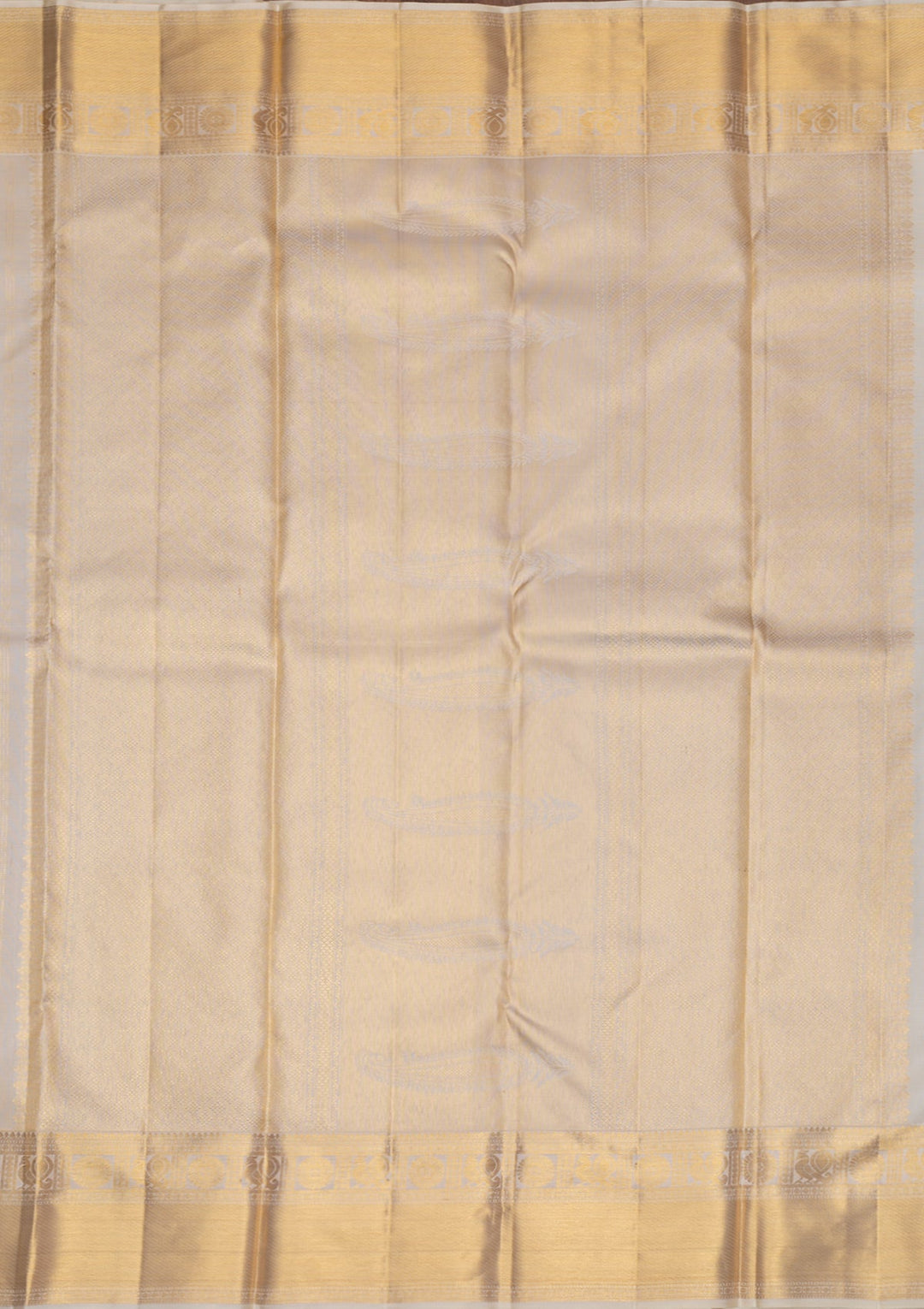 Off White Gold Zariwork Pure Silk Saree - Koskii