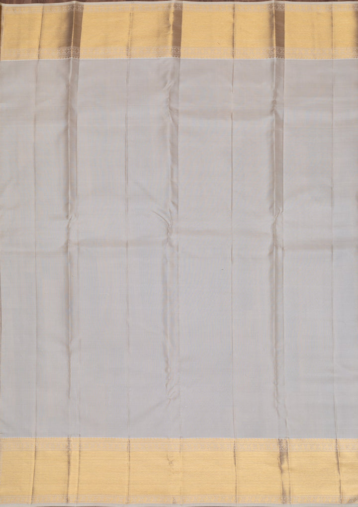 Off White Gold Zariwork Pure Silk Saree - Koskii