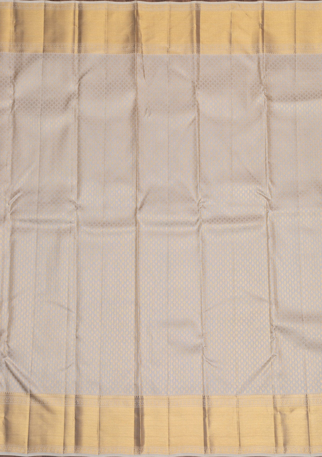 Off White Gold Zariwork Pure Silk Saree - Koskii