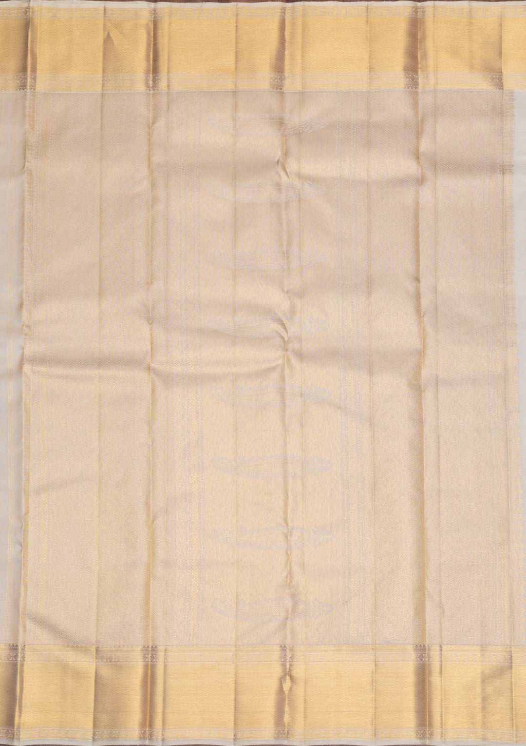 Off White Gold Zariwork Pure Silk Saree - Koskii