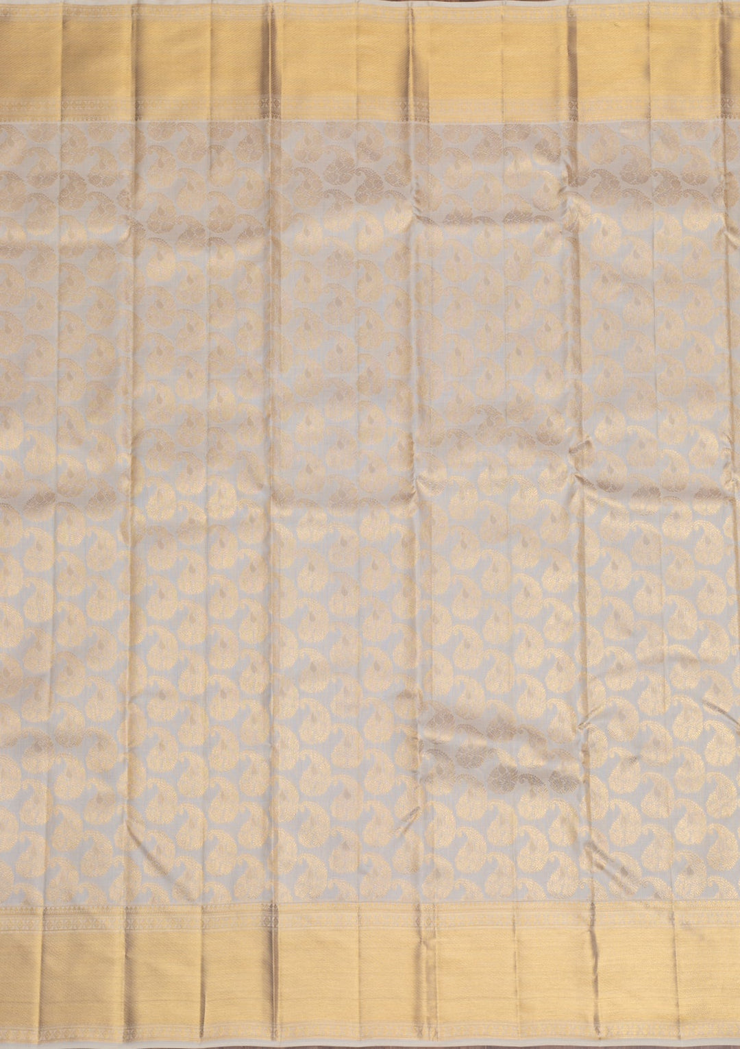 Off White Gold Zariwork Pure Silk Saree - Koskii