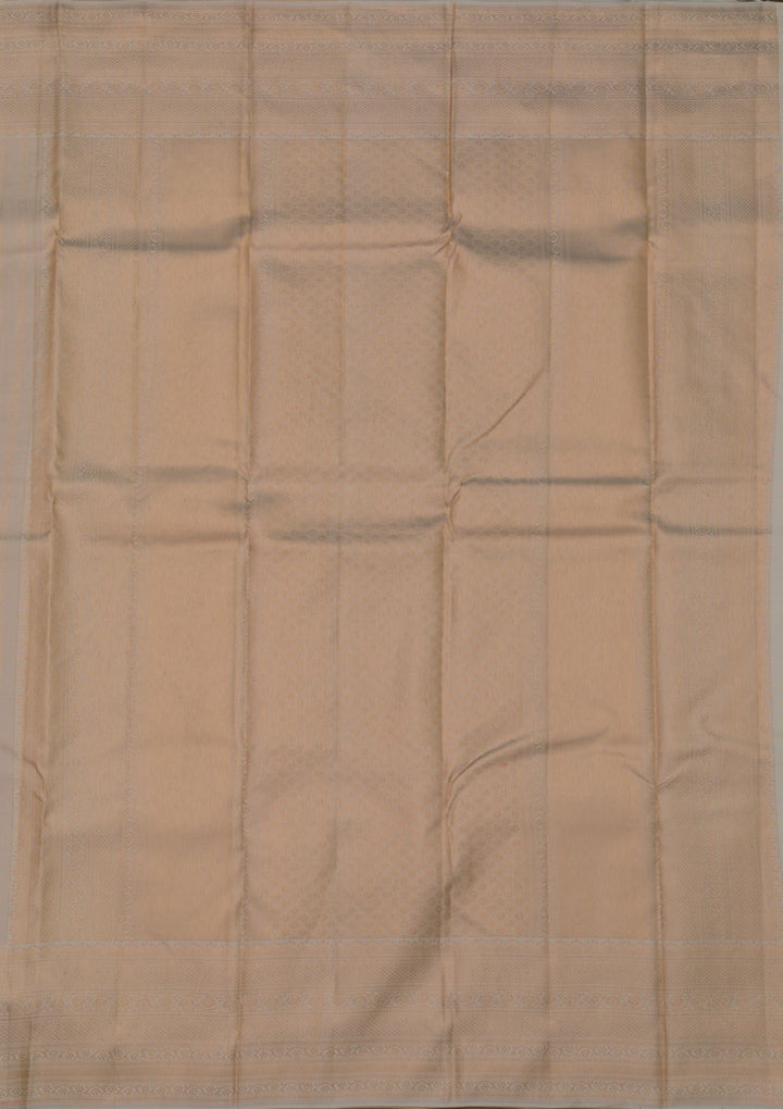 Off White Zariwork Pure Silk Saree-Koskii