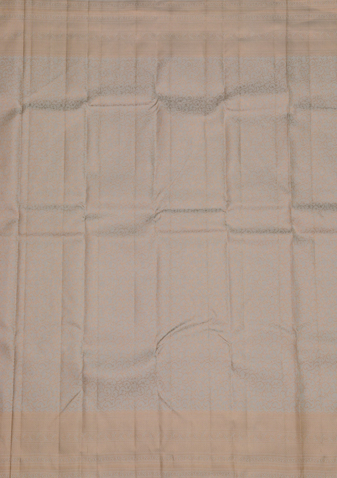 Off White Zariwork Pure Silk Saree-Koskii