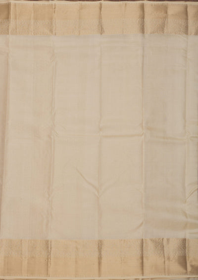 Off White Zariwork Pure Silk Saree