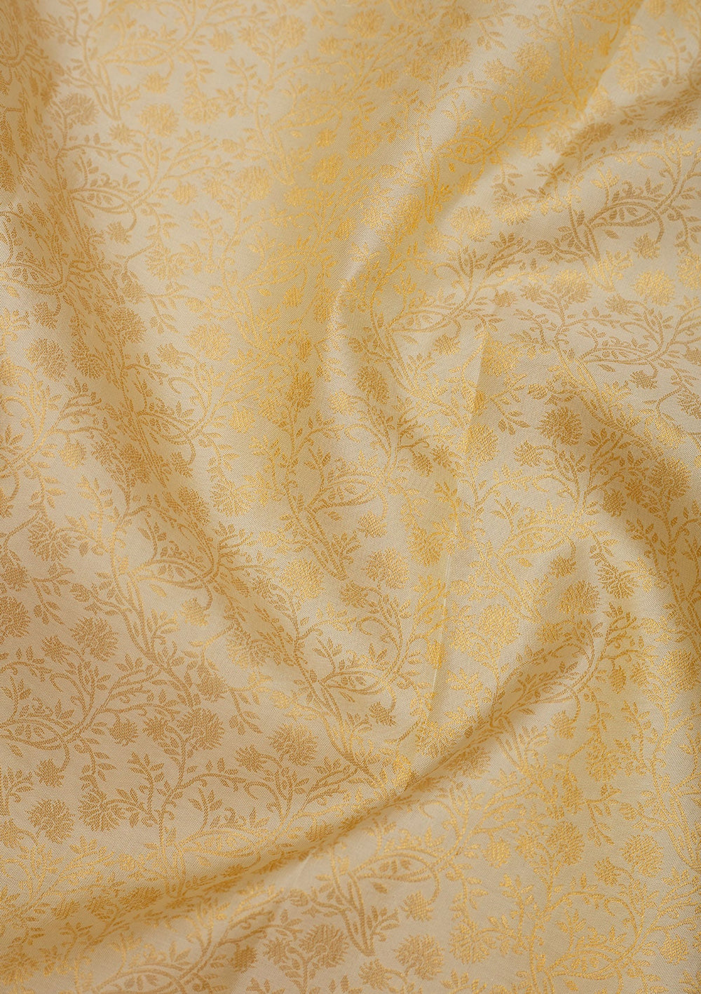 Off White Zariwork Pure Silk Saree-Koskii