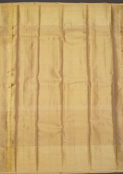 Off White Zariwork Pure Silk Saree-Koskii