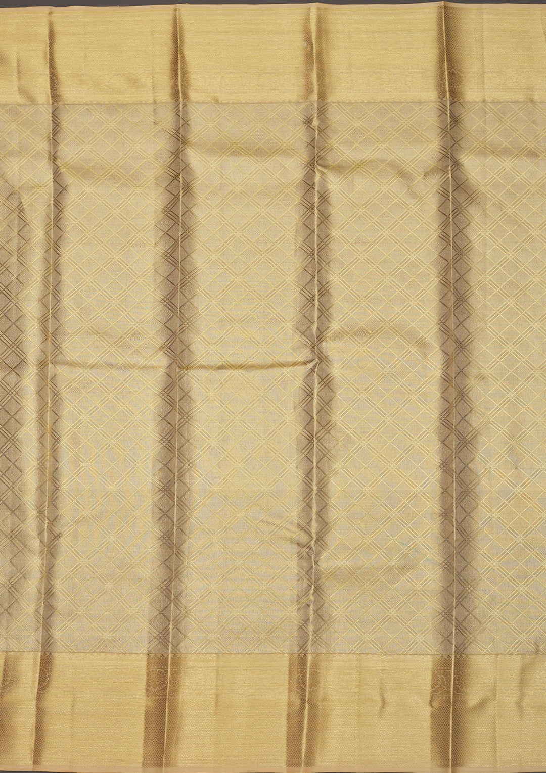 Off White Zariwork Pure Silk Saree-Koskii