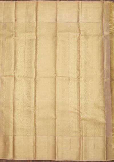 Off White Zariwork Pure Silk Saree-Koskii