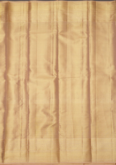 Off White Zariwork Pure Silk Saree-Koskii