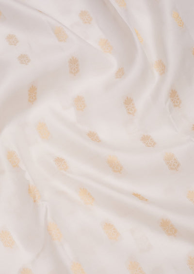Off White Zariwork Pure Silk Saree
