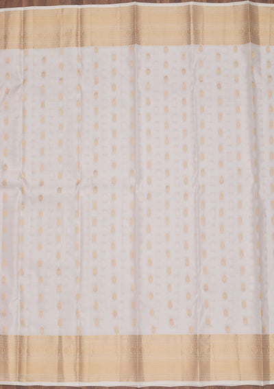 Off White Zariwork Pure Silk Saree