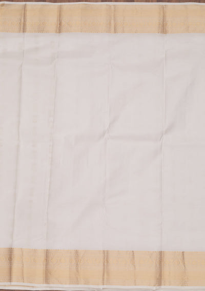 Off White Zariwork Pure Silk Saree