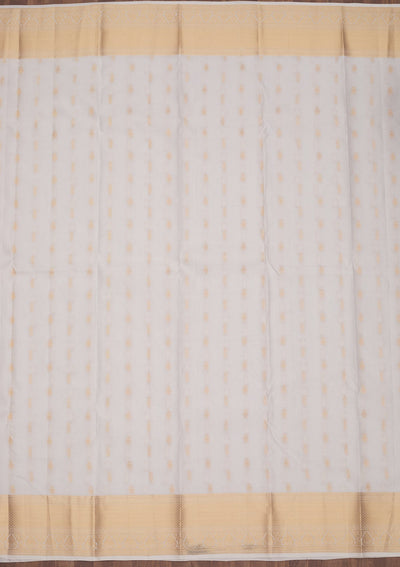 Off White Zariwork Pure Silk Saree