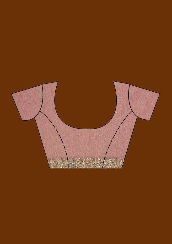 Onion Pink Sequins Tissue Saree