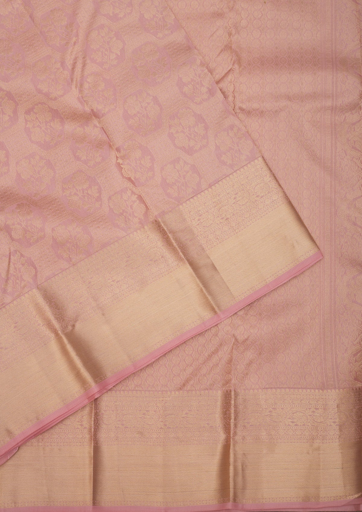 Onion Pink Zariwork Pure Silk Saree-Koskii