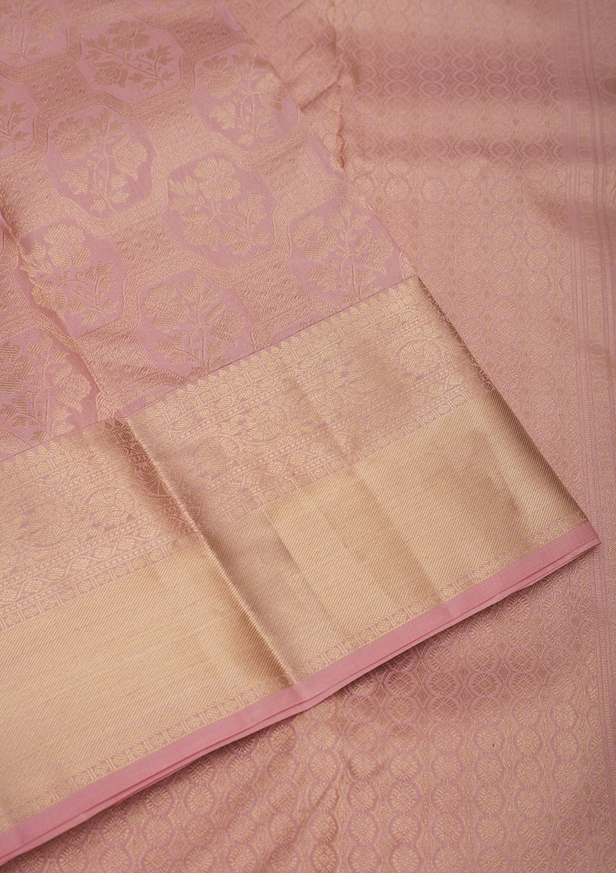 Onion Pink Zariwork Pure Silk Saree-Koskii