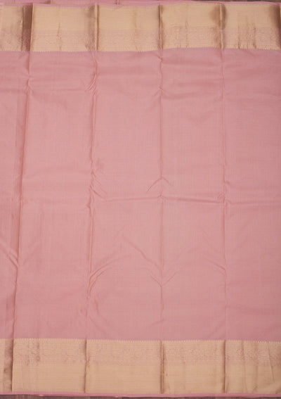 Onion Pink Zariwork Pure Silk Saree-Koskii