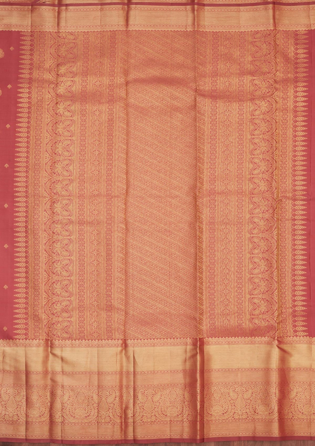 Onion Pink Zariwork Pure Silk Saree-Koskii