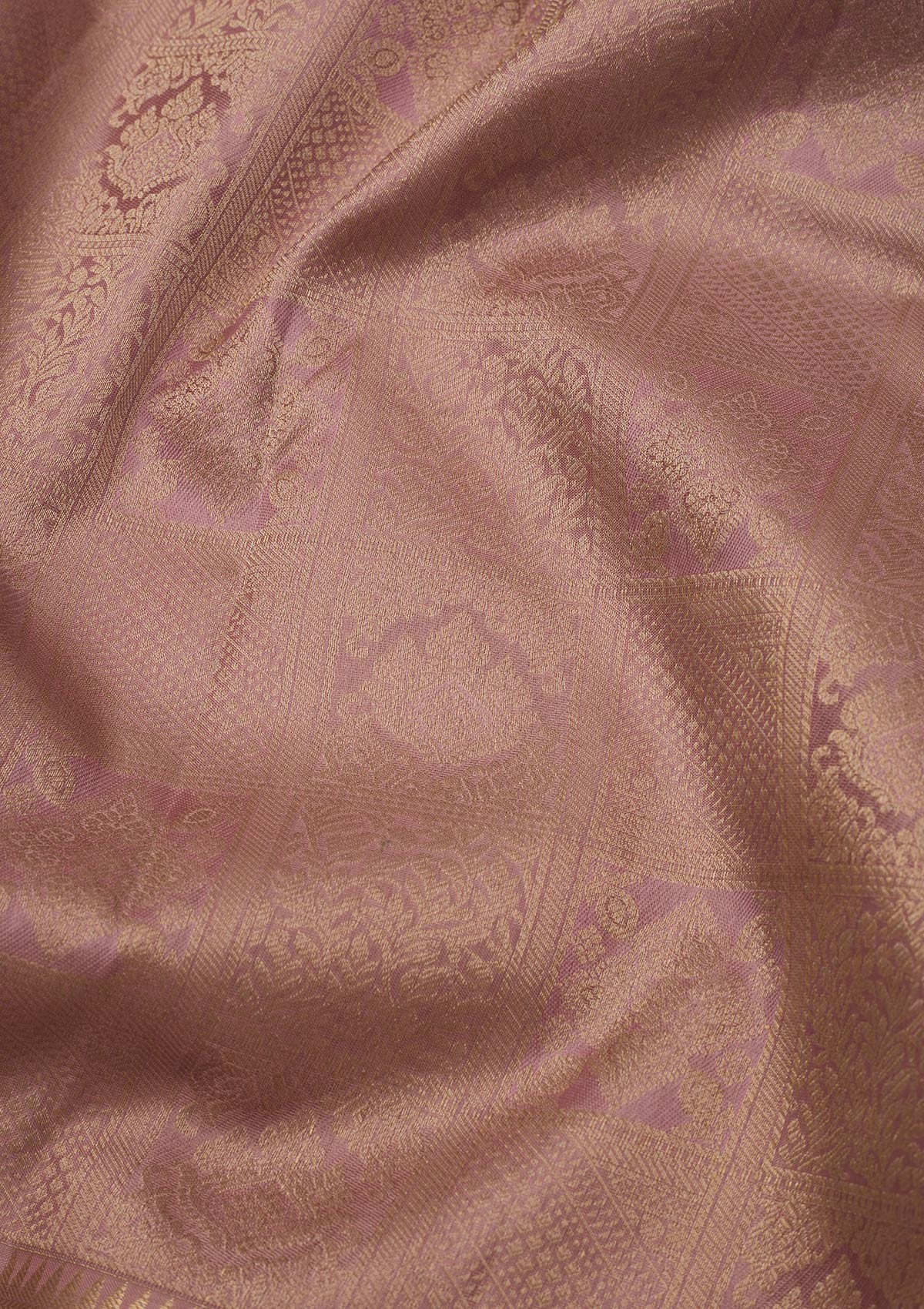 Onion Pink Zariwork Pure Silk Saree-Koskii