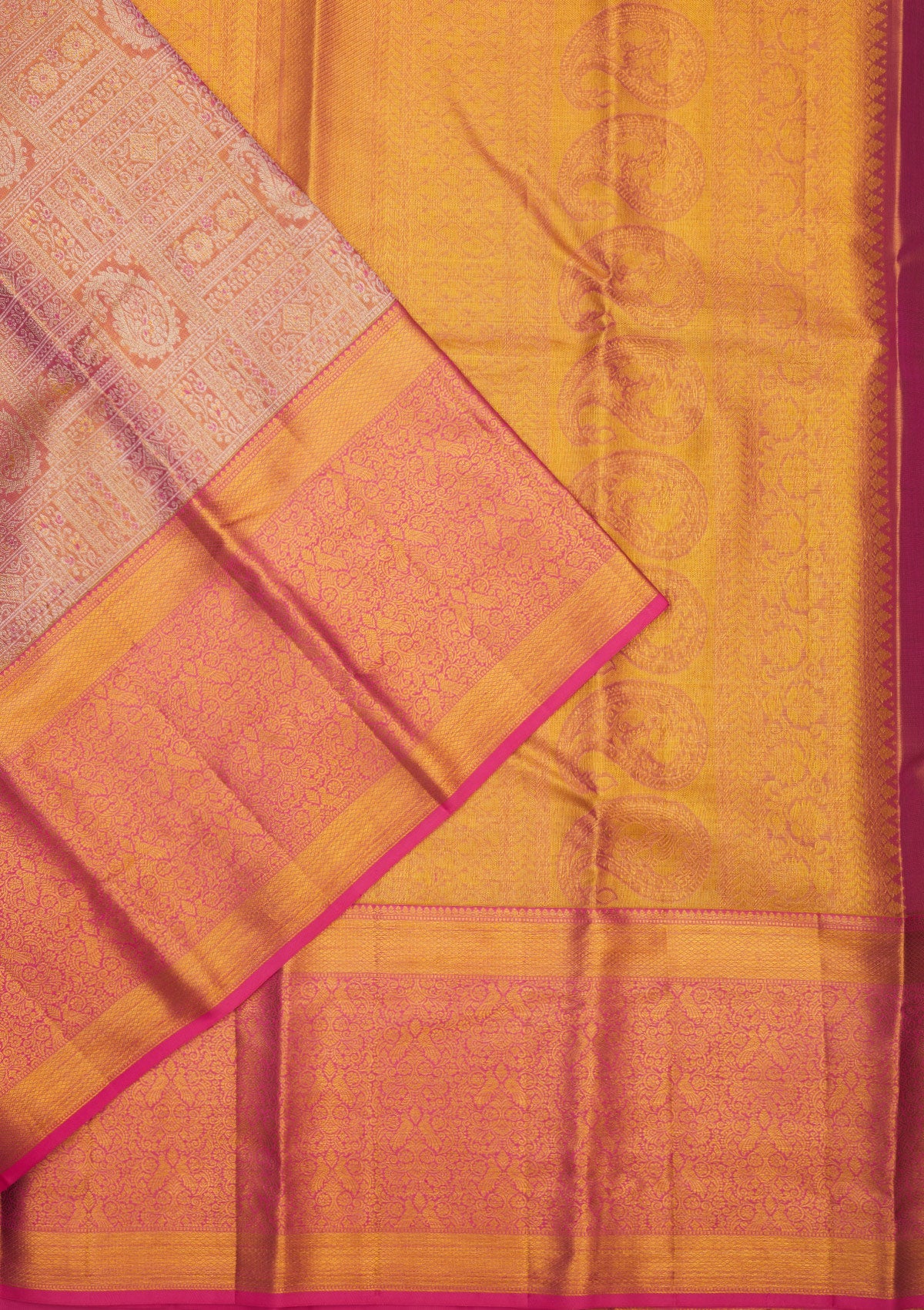 Onion Pink Zariwork Pure Silk Saree-Koskii