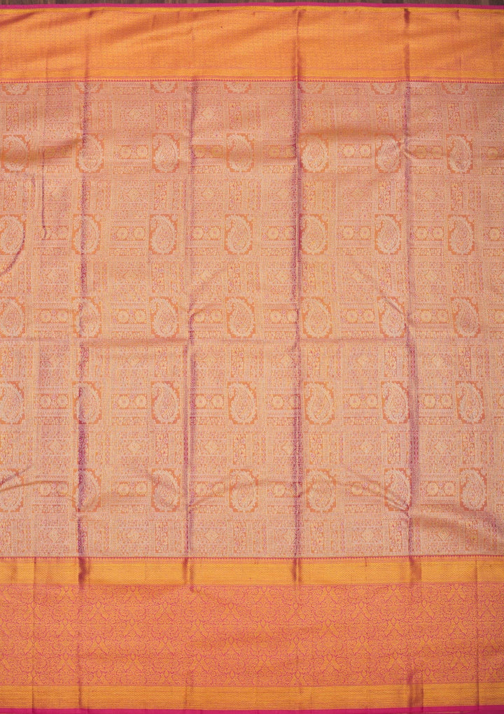 Onion Pink Zariwork Pure Silk Saree-Koskii