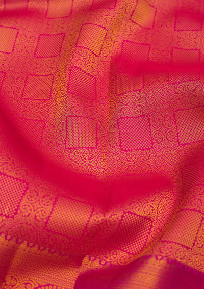 Onion Pink Zariwork Pure Silk Saree-Koskii